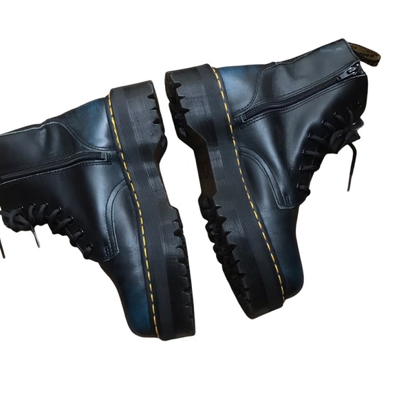 DR MARTENS JADON VINTAGE BLUE PLATFORM BOOTS SUPER RARE - Picture 3 of 6